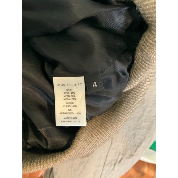 John Elliott Gray Wool Zip-Up Varsity Bomber Jacket Season Eight, Size Large - Picture 7 of 7